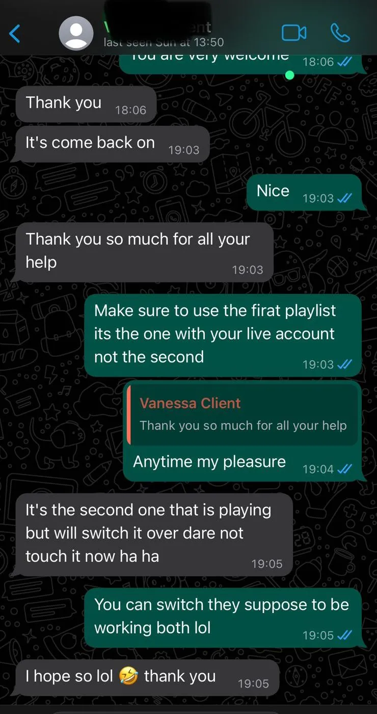 MonIPTV WhatsApp customer review