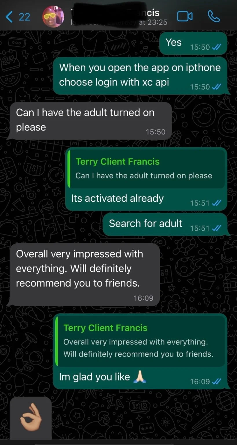 MonIPTV WhatsApp customer review